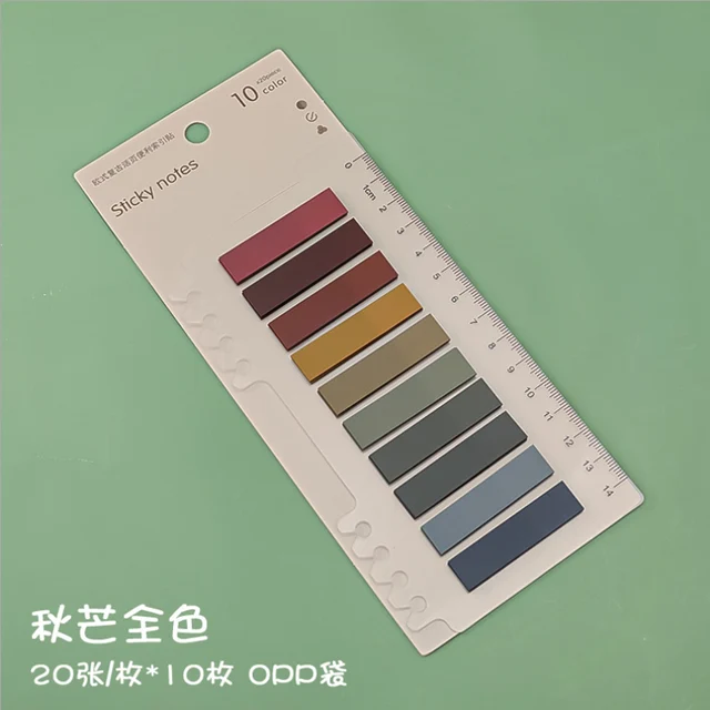 200 Sheets Retro Morandi Index Memo Pad Posted It Sticky Notes Paper Sticker Notepad Bookmark School Supplies Kawaii Stationery 6