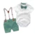 Baby Boy Clothes Summer Gentleman Birthday Suits Newborn Party Dress Soft Cotton Solid Rmper + Belt Pants Infant Toddler Set 12