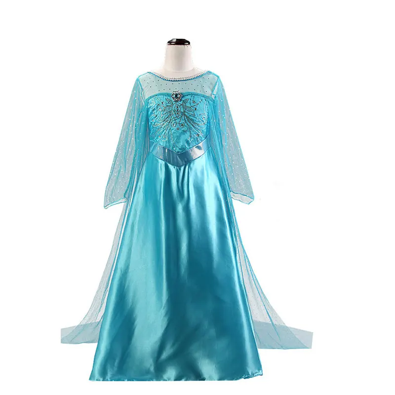 New Elsa Dress For Girls Princess Baby Girl Christmas Cosplay Costume Dress Set Anna Birthday Party Snow Queen Elza Kids Vestido - Цвет: Хаки