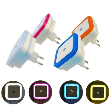 

LED Night Light Mini Square Light Sensor Control EU US Plug Nightlight Lamp For Home Children Kids Living Room Bedroom Lighting