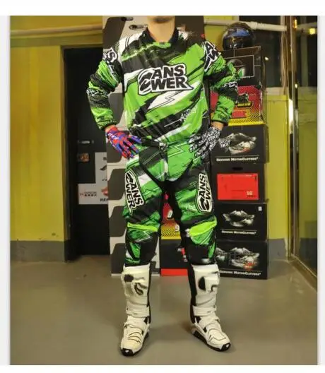 Conjunto de ropa para Jersey y pantalones, traje Moto MX, Dirt carreras, montar motocicleta, Color verde - AliExpress