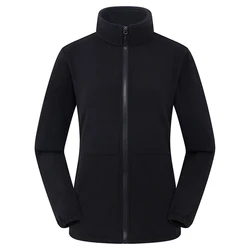 Unisex Fleece Outdoor Sports Windbreaker Jacket - S (Women black)
