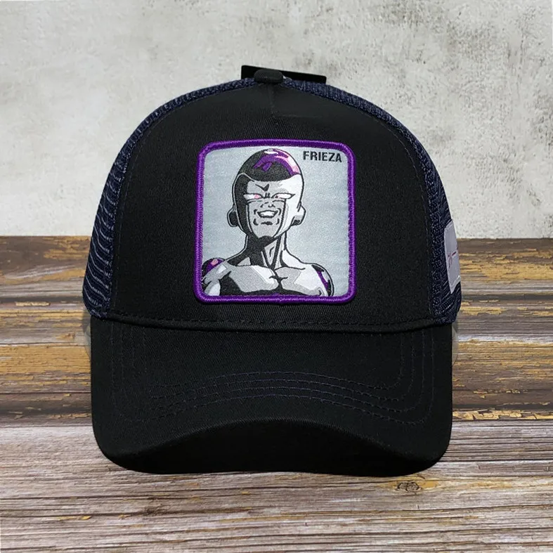 black FRIEZA Новая брендовая Кепка Dragon Ball Z VEGETA Snapback Trucker Dad Hat Мужская и женская кепка в стиле панк, хип-хоп, регулируемая косточка, сетчатая Кепка, Прямая поставка - Цвет: black FRIEZA