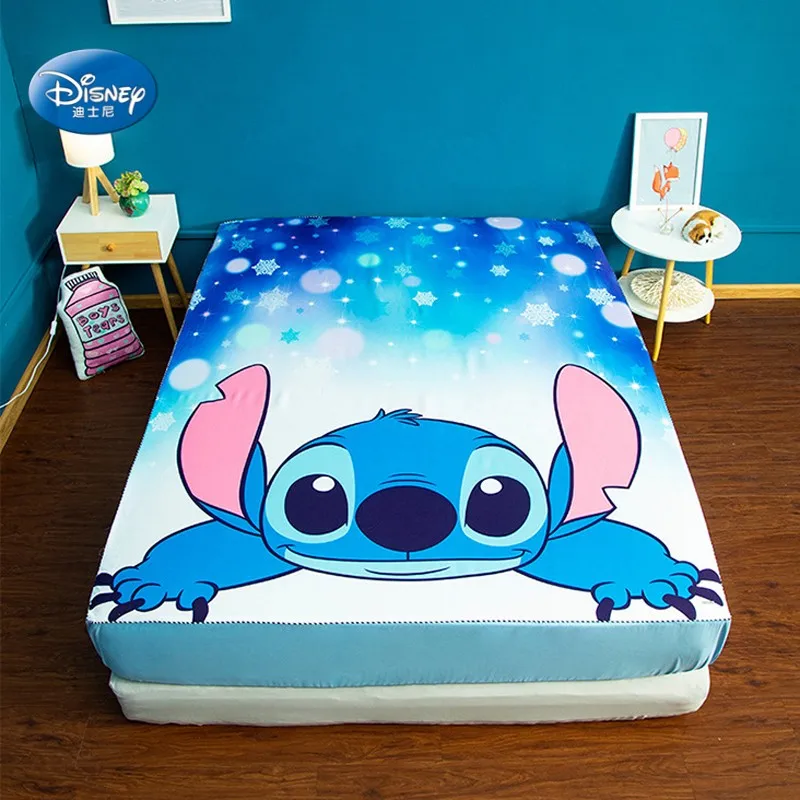 Наволочка для матраса disney Lilo и Stitch, простыня для детской кровати, декор в спальню, простыня для королевы с резинкой, синяя простыня для мальчика
