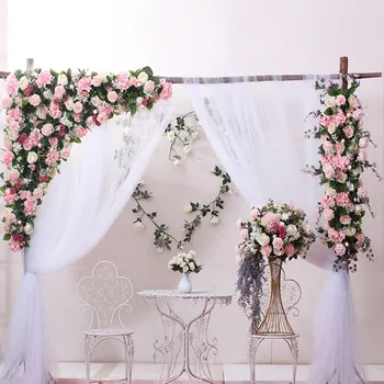 

European Style DIY Wedding Stage Decoration Artificial Flower Wall Arch Silk Rose Peony Fake Flower Mix Design Flower Wall