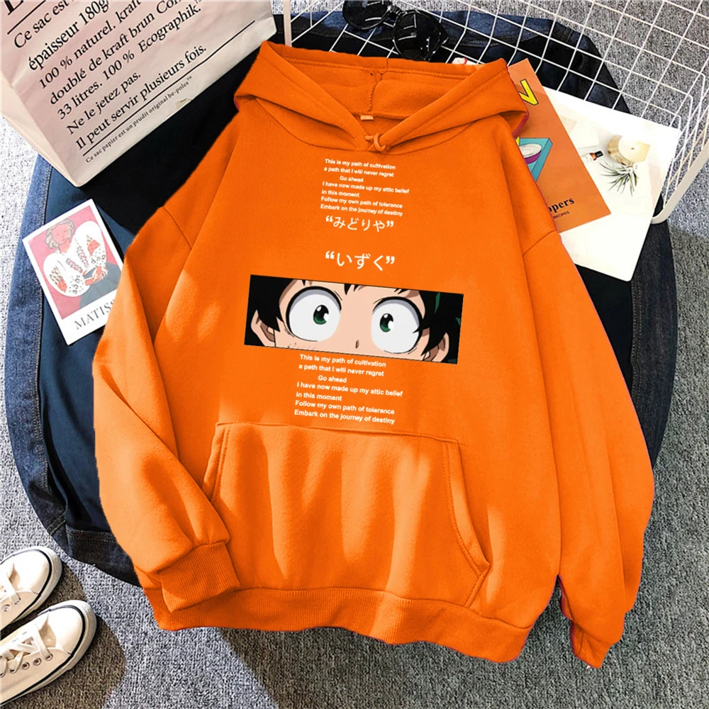Japan My Hero Academia Anime Print Winter Hoodies Men Fashion Fleece Sweatshirts Pocket Warm Clothing Oversize Loose Hoody Men's | Мужская