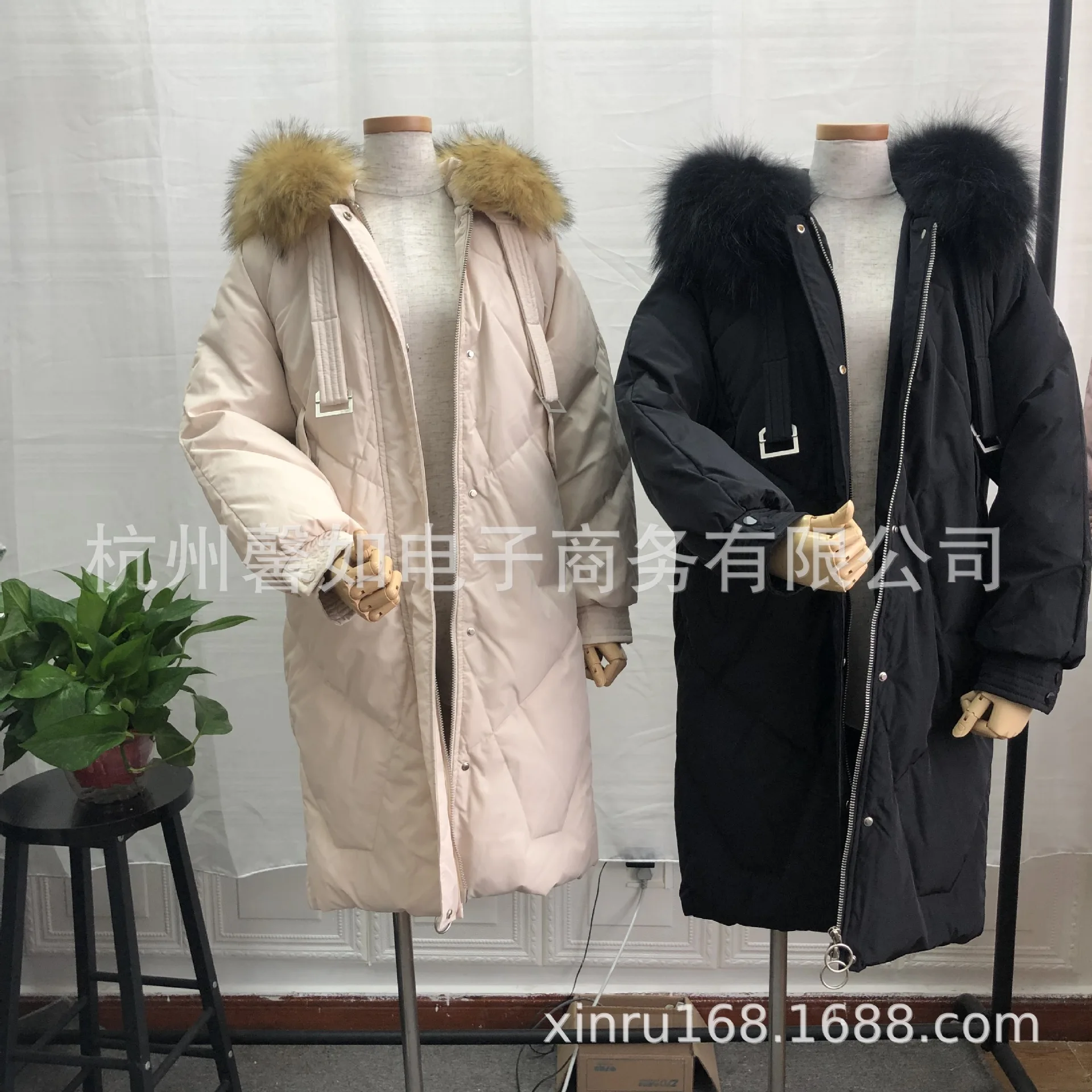 Зимний стиль Южная Корея Dongdaemun ультра большой меховой воротник женский полумесяц-длина пуховик женский