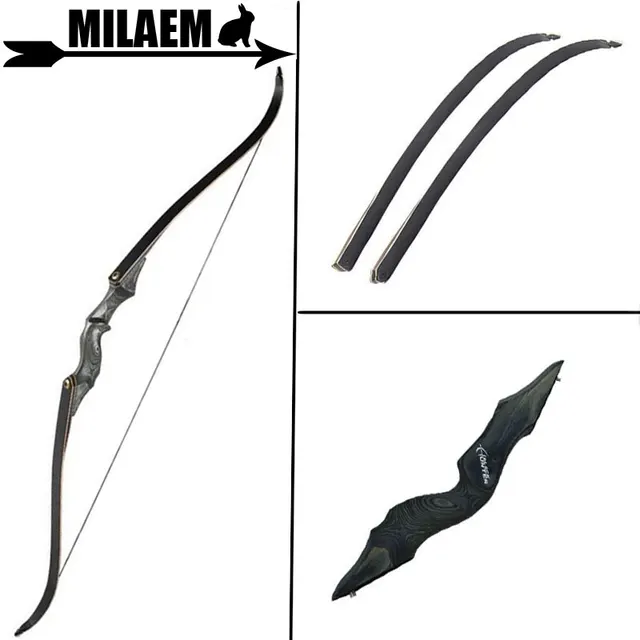 US $50.15 60inch Archery Recurve 60lbs Lamination Limbs Right Left Hand Training Target Shooting