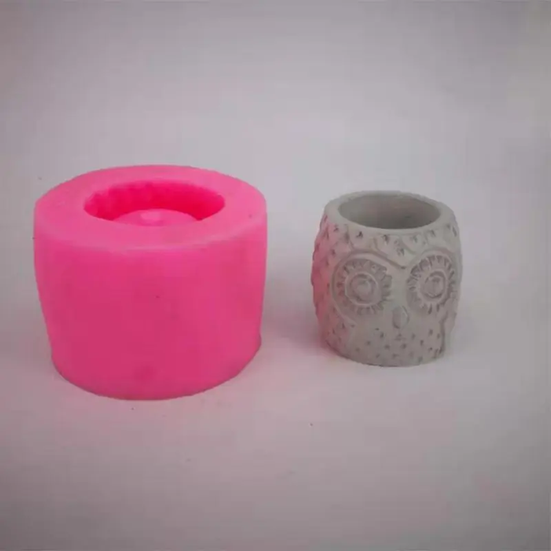 DIY эпоксидные формы сова гипсовая свеча бетон ремесленные силиконовые формы украшение для торта, шоколада подсвечник горшок плесень