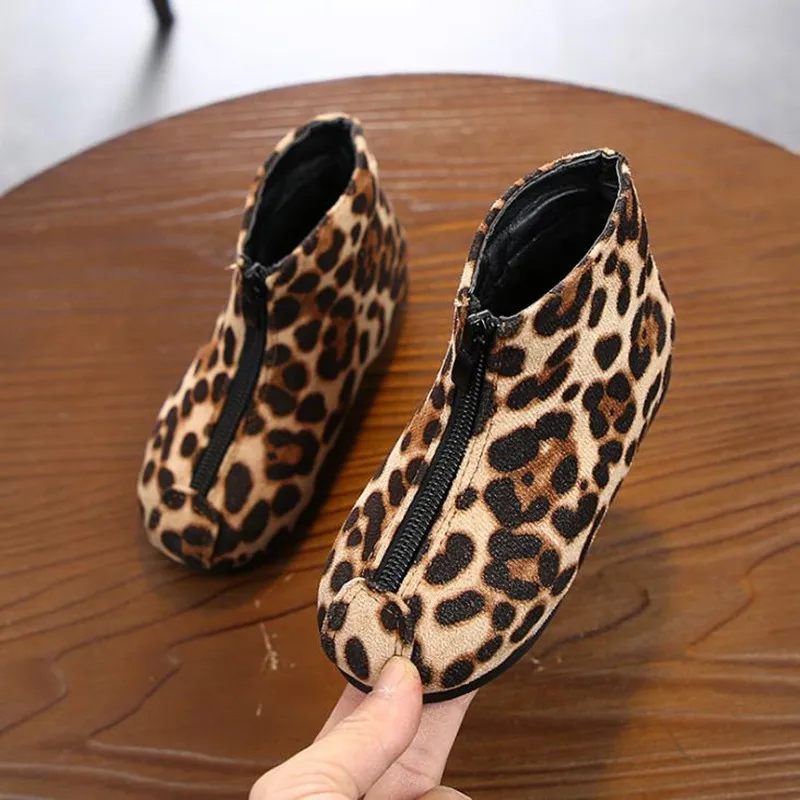 picture color Autum Winter Child Casual Boots Leopard Boys Girls Soft Warm Shoes Baby Sport Shoes Children Toddler Shoes Brand Kids Boots - Цвет: picture color