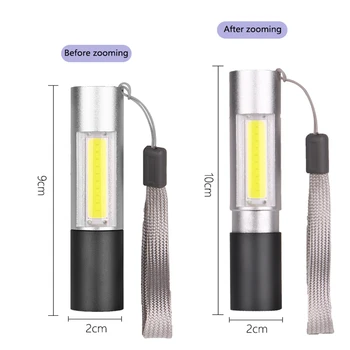 

XANES 1463-COB 3Modes Zoomable Mini USB Rechargeable LED Flashlight Suit Waterproof Built-in Battery Torch Lantern Gift Portable