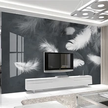 Современные белые перьевые художественные фото обои для гостиной спальни фон стены водонепроницаемый домашний декор Фреска настенная ткань Фреска