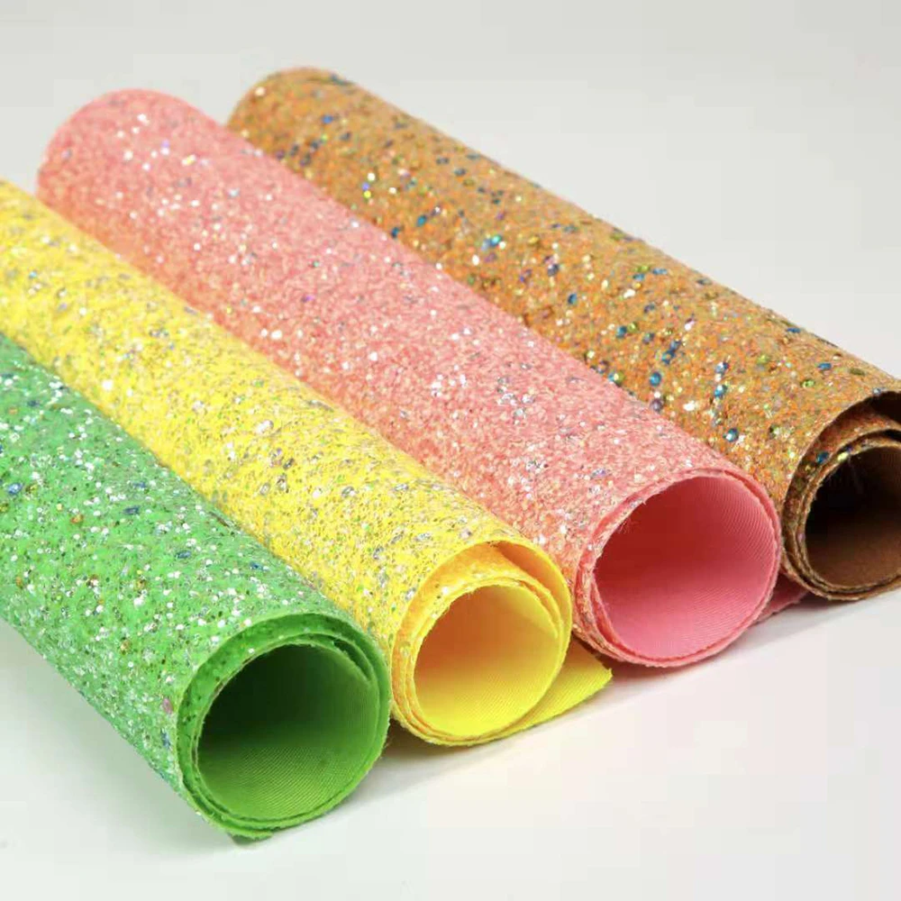 

Lychee Life Sequins Synthetic Leather Fabric A4 Glitter Faux Fabric DIY Sewing Material for Hairbows Handbags