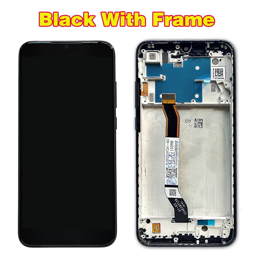Black with Frame ЖК-дисплей Vancca для Xiaomi Redmi Note 8, 6,3 дюймов, дигитайзер в сборе, сенсорный экран, рамка для Xiaomi Redmi Note 8, ЖК-экран - Цвет: Black with Frame