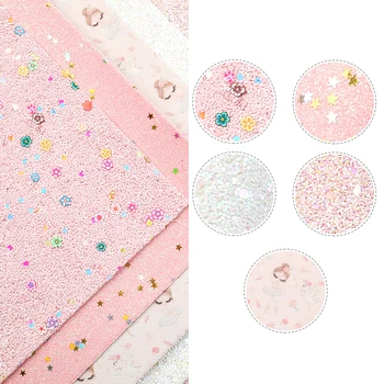 

5pcs/lot 20*34cm Flamingo Flower Printed Synthetic Leather Set Vinil Textil Faux Leather Sheets DIY Handmade Materials,Yc10246