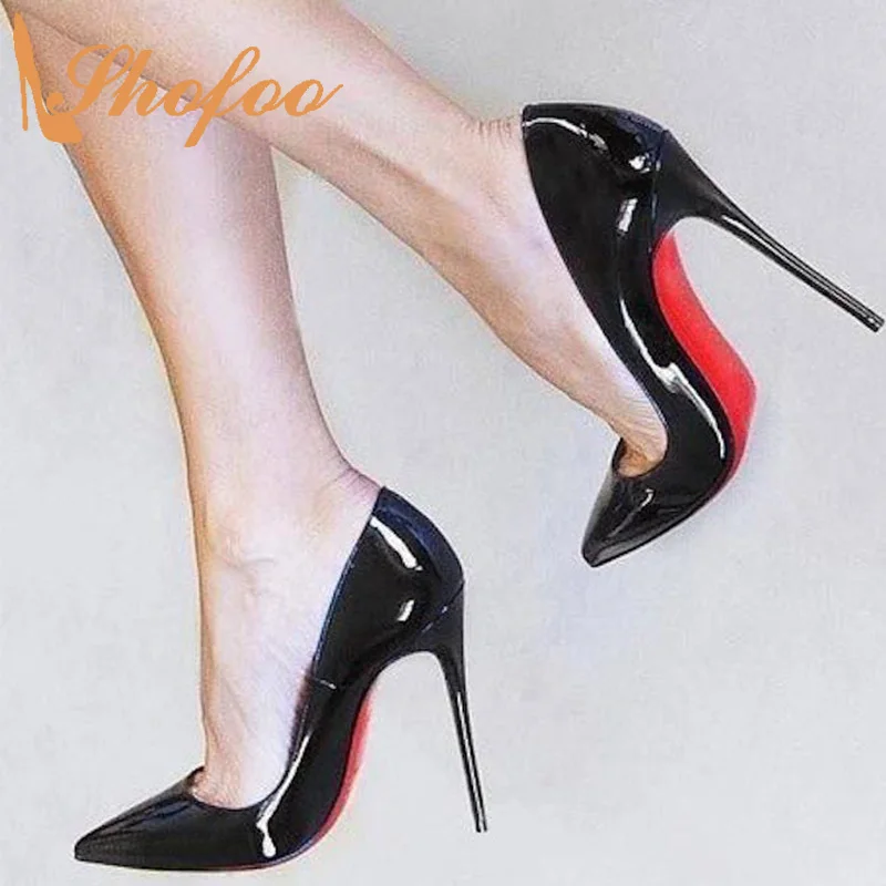 red bottom heels black pumps