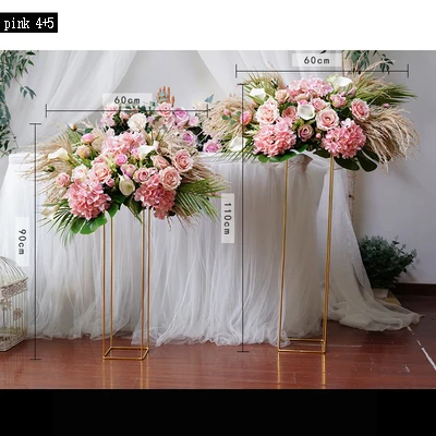 pink 4 and 5 Свадебные домашние вечерние сценические искусственные шелковые искусственные цветы фон в виде изображения стола стенд Арка декоративный цветочный ряд фоновое украшение - Цвет: pink 4 and 5