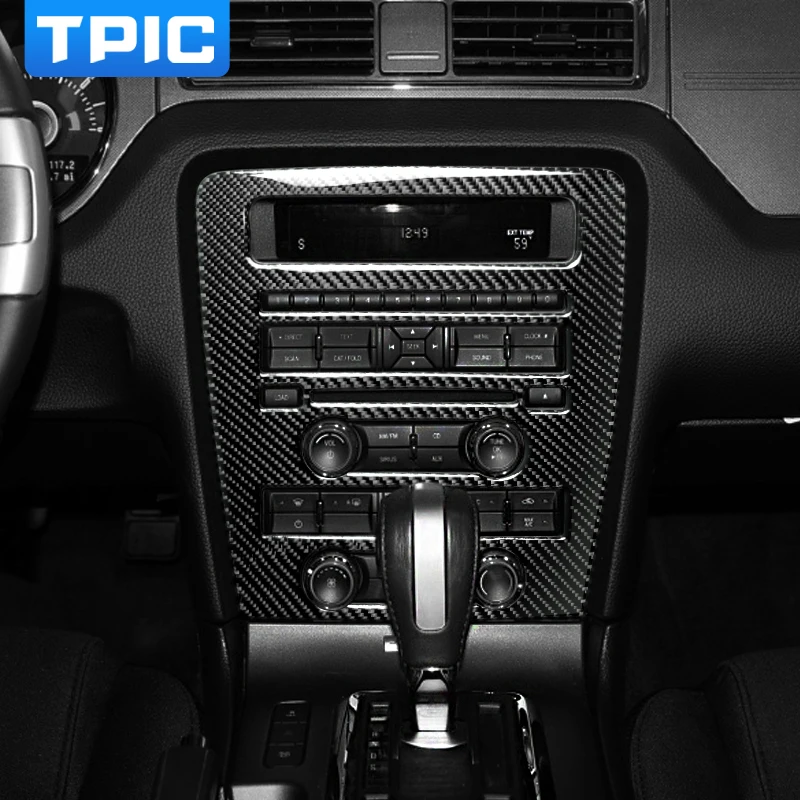 

TPIC Car Styling For Ford Mustang 2009-2013 Interior Cover Car Sticker Trim Center Control CD Panel Decoration Auto Accessories