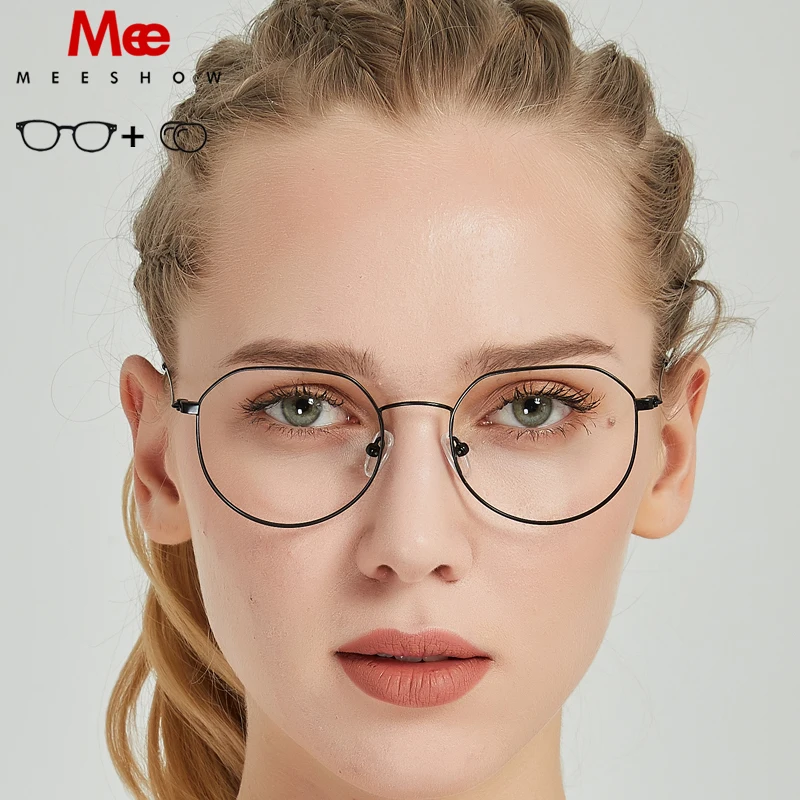 Meeshow-gafas graduadas de aleación de titanio para anteojos de grau femeninos, armacao, montura vintage, novedad de 2019 - AliExpress