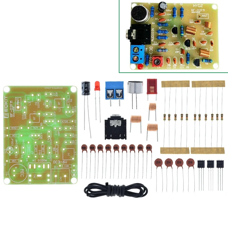 TZT 88-108MHz FM Frequenzmodulations-Funkmikrofon-Modul DIY-Bausatz Senderplatine Teile DC 3-6V FM-Sendermodul – Detail 7