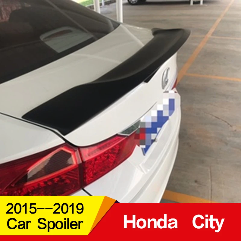 Применение для Honda CITY спойлер года глянцевое углеродное волокно/FRP заднее крыло R стиль спойлер, аксессуары