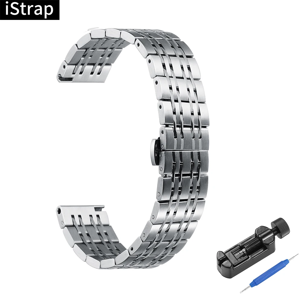 Ремешок для часов iStrap из нержавеющей стали 316L 18 мм 20 22 металлический браслет