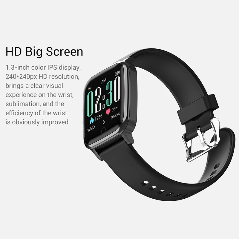 BESTR1 Smart Watch Bluetooth Sport Wristband Heart Rate Blood Pressure Blood Oxygen Sleep Monitor Reminder Wearable Devices