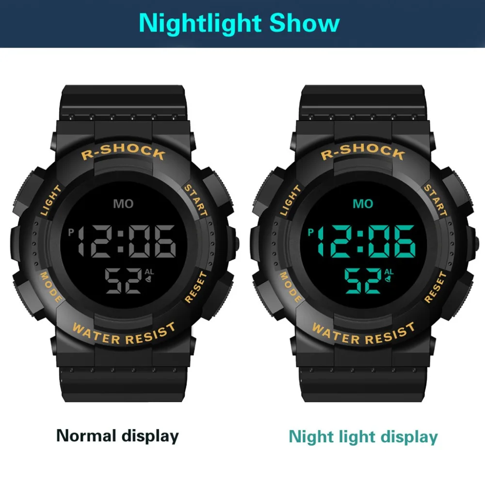 HONHX Простой циферблат спортивные часы Для мужчин цифровой светодиодный Водонепроницаемый часы Дата напольные электронные часы Relogio цифровой Masculino A15
