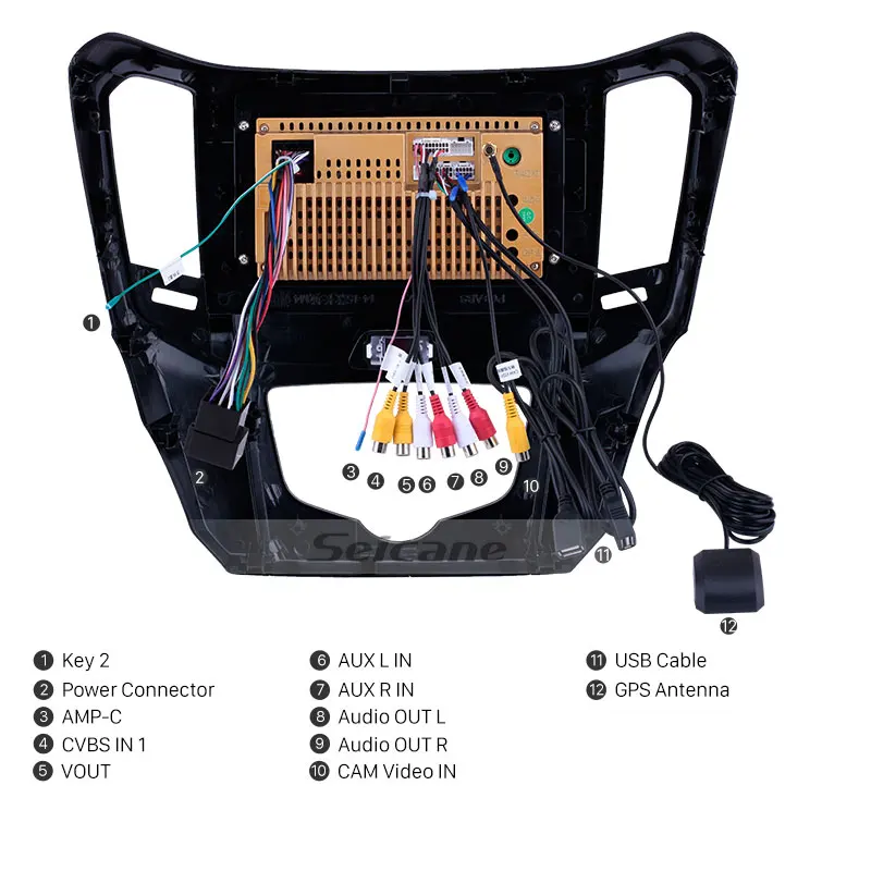 Top Seicane Car Stereo HD Touchscreen 10.1" HD Android 8.1 GPS for Great Wall M4 2014 2015 with USB WIFI AUX support Carplay 2 din 3