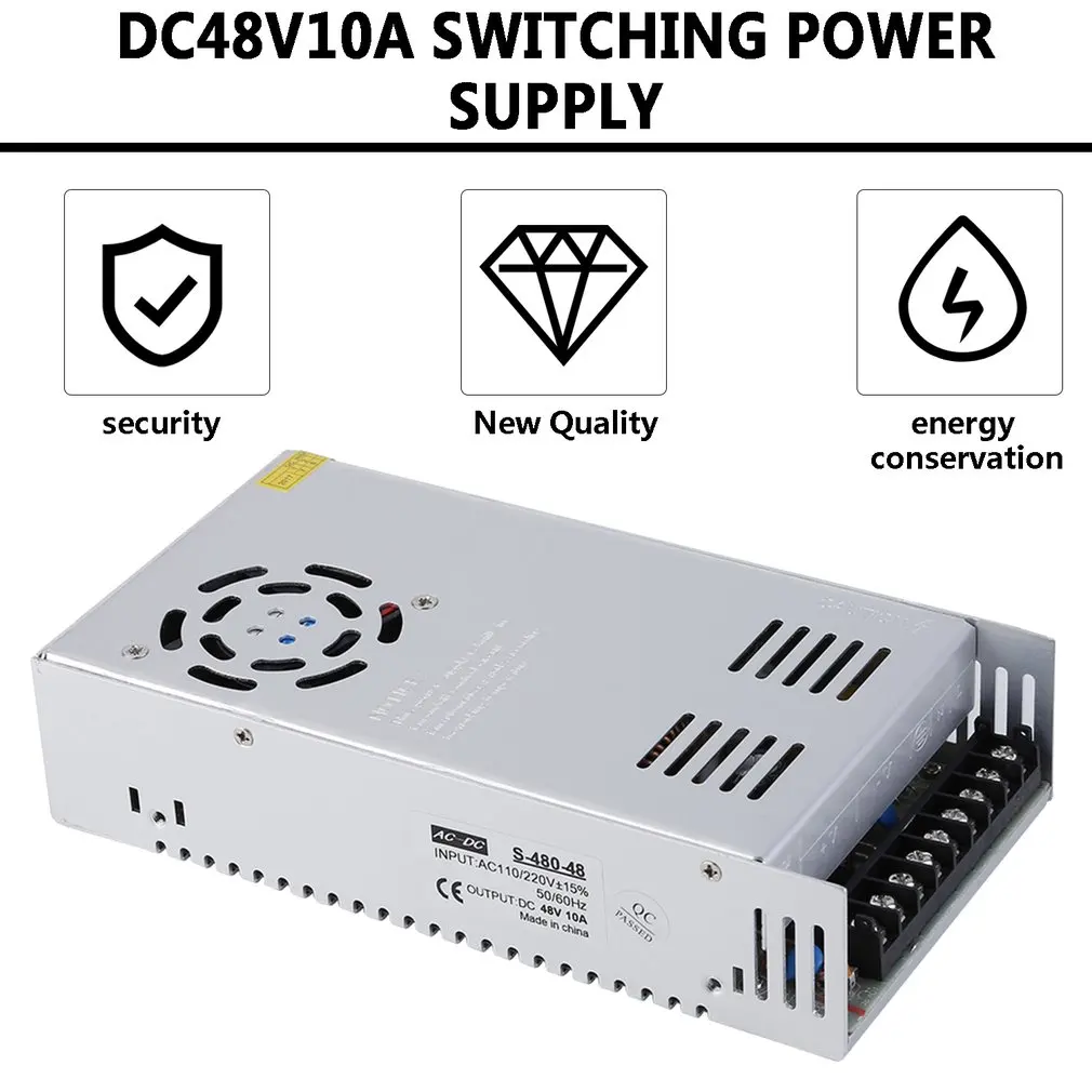 DC 10A 48V Универсальный Регулируемый импульсный источник питания для компьютерного проекта с хорошим качеством и высокой производительностью