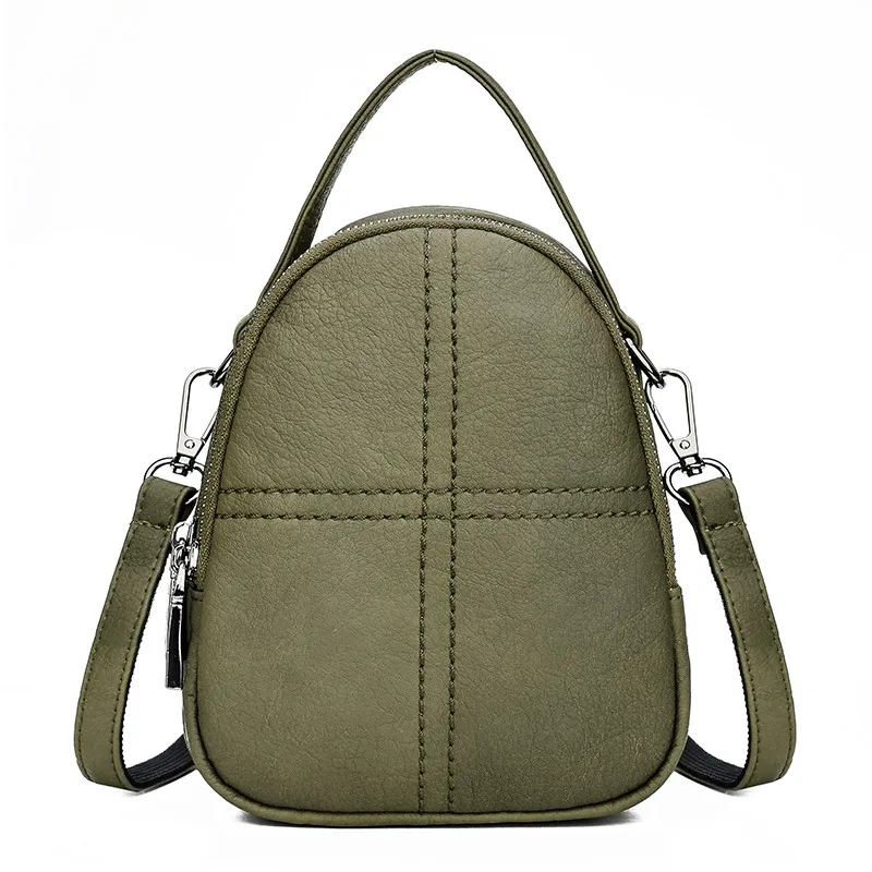 Green Многофункциональные рюкзаки для девочек Sac A Dos женские кожаные мини Рюкзаки Высокое качество Дорожная сумка на плечо винтажная сумка для женщин - Цвет: Green