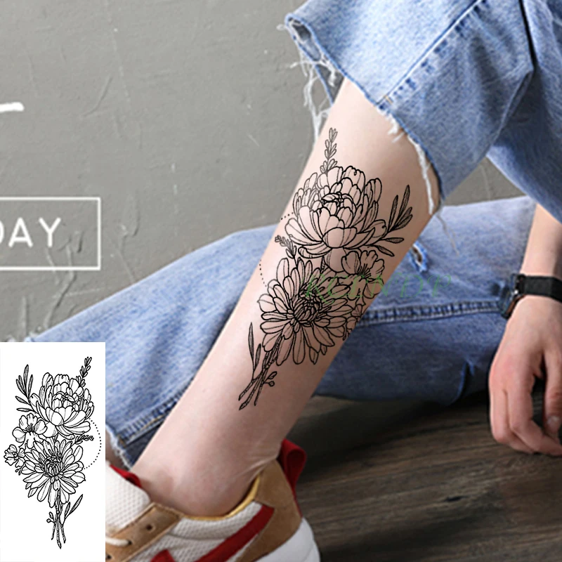 Водостойкая временная татуировка наклейка цветок орхидеи женский боди-арт тату наклейка s флэш-тату поддельные татуировки для девочки 7