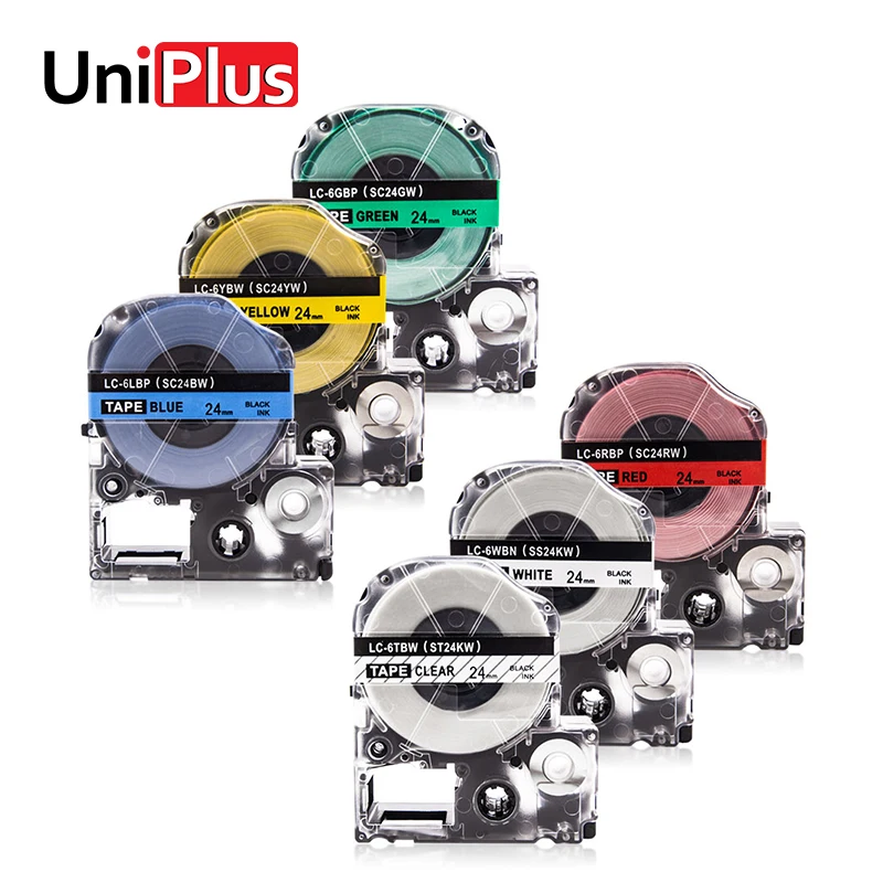 UniPlus 24 мм LabelMaker совместимый для Epson ST24KW SS24KW SC24RW SC24YW SC24BW SC24GW принтер ленты этикеток для King Jim