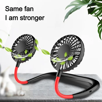 

3 Speed USB Portable Dual Fan Hands-free Neck Fan Hanging Mini Air Cooler Conditioner with Color Changing LED Aromatherapy
