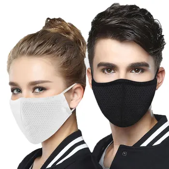 

Summer Fabric Face Mask Reusable Protective Anti Dust Masks mascaras With 2pcs Filter Black mouth covers for Adult Kids Child