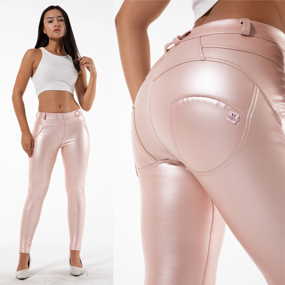 Mrat Pants for Women Full Length Pants Ladies Imitation Leather Pants  Nightclub Metal Reflective Trousers Hot Gold Pants Female Athletic Pants  Pink M - Walmart.com