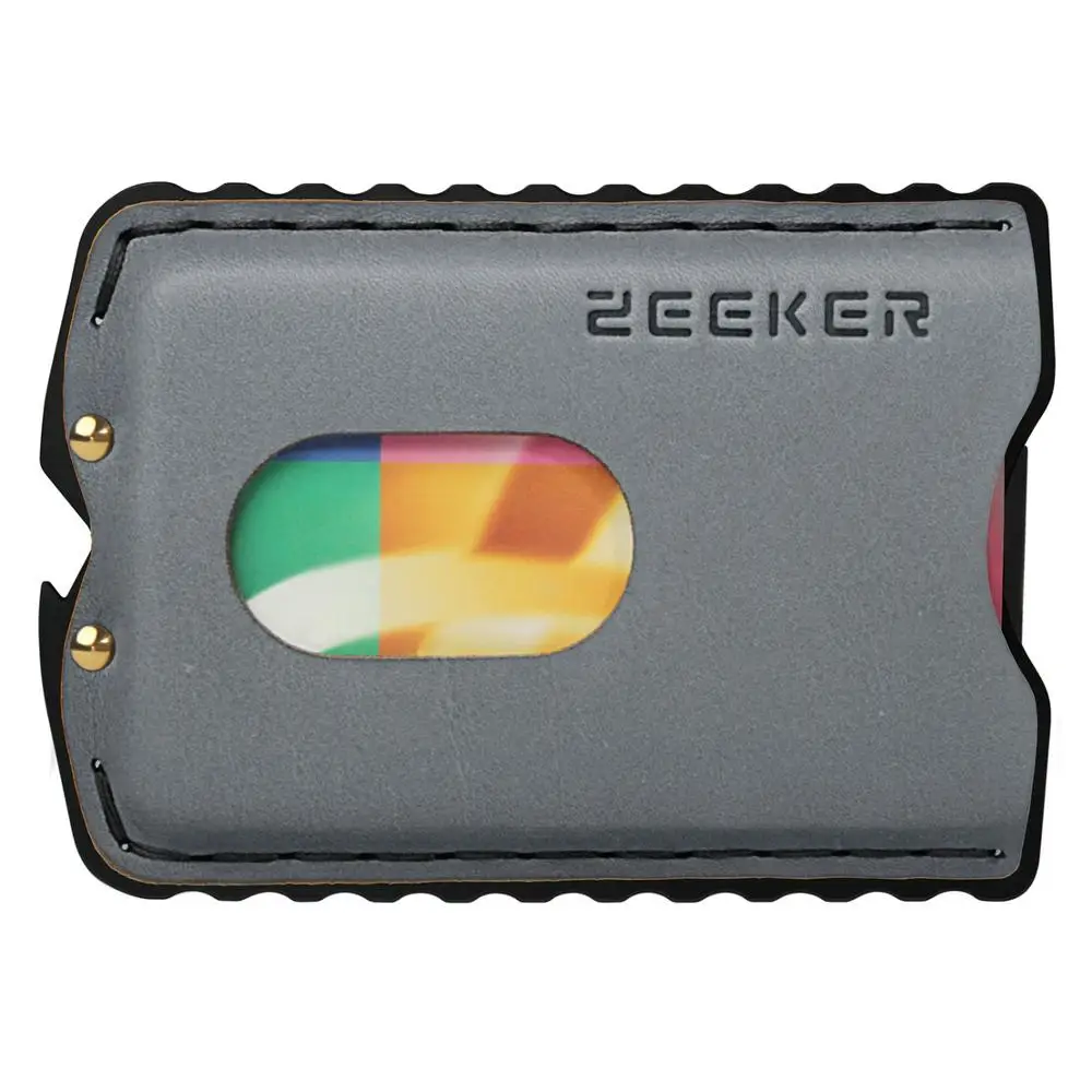ZEEKER бумажник передний карман кошелек RFID Блокировка держатель кредитной карты минималистичный кошелек с кожей для мужчин - Цвет: black grey