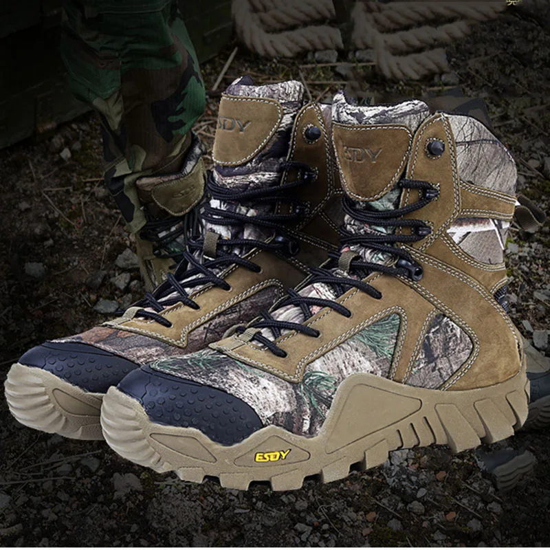 

New Outdoor Men Hiking Shoes Millitary Tactical Shoes Non-slip Breathable Waterproof Hiking Boots 2019 New Hunting Shoes