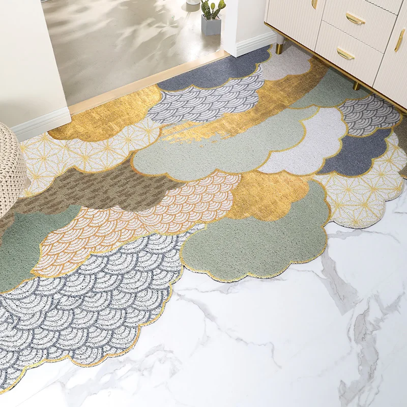 Indoor Doormat Low Profile Rugs Resist Dirt Entry Door Mat Rubber Non Slip Washable Dirt Trapper Carpet Large Entrance Rugs 2