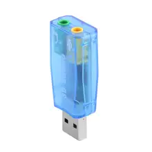 Zewnętrzna karta dźwiękowa USB dla PC pulpit 3D zestaw słuchawkowy Audio Adapter do mikrofonu obsługuje 3D dźwięk Plug-And-Play tanie tanio alloet CN (pochodzenie) Other NONE Blue ABS+ metal USB microphone audio output port 50 x 20 x 12mm 1 96 x 0 78 x 0 47