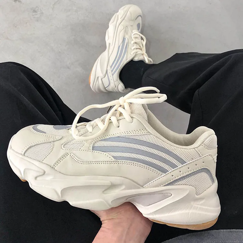 Кроссовки мужские на платформе массивные Вулканизированная подошва дышащие