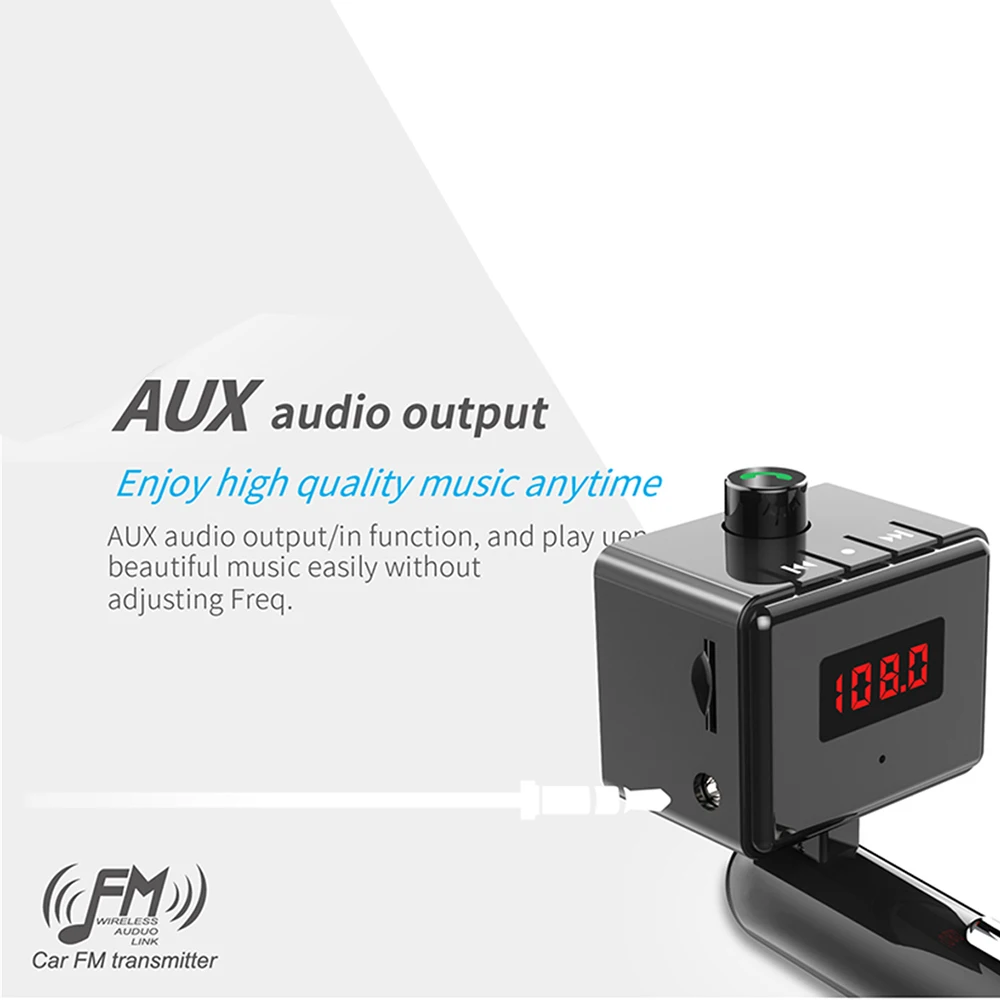 BS6 беспроводной автомобильный Bluetooth fm-передатчик Аудио Автомобильный MP3-плеер fm-модулятор громкой связи Bluetooth автомобильный комплект с двойным USB