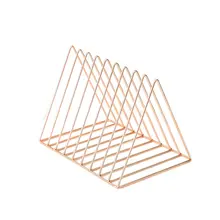 Нордический стиль украшения треугольник розовое золото Книга Стенд Металлическая телескопическая складная книжная полка журнал стойка