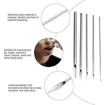 

MeterMall 100Pcs 0.8-2.0mm Disposable Body Piercing Needles Microblading Needles E.O.Gas Sterilized Makeup Tattoo Needles