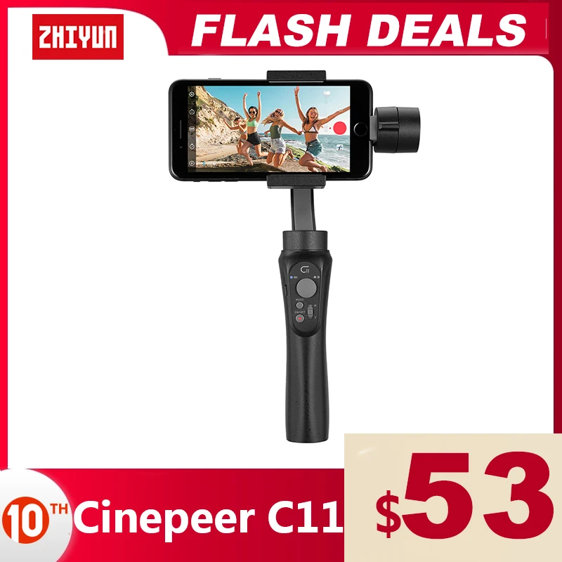 ZHIYUN официальный CINEPEER C11 3 осевой телефон Gimbal ручные стабилизаторы Vlog смартфон для
