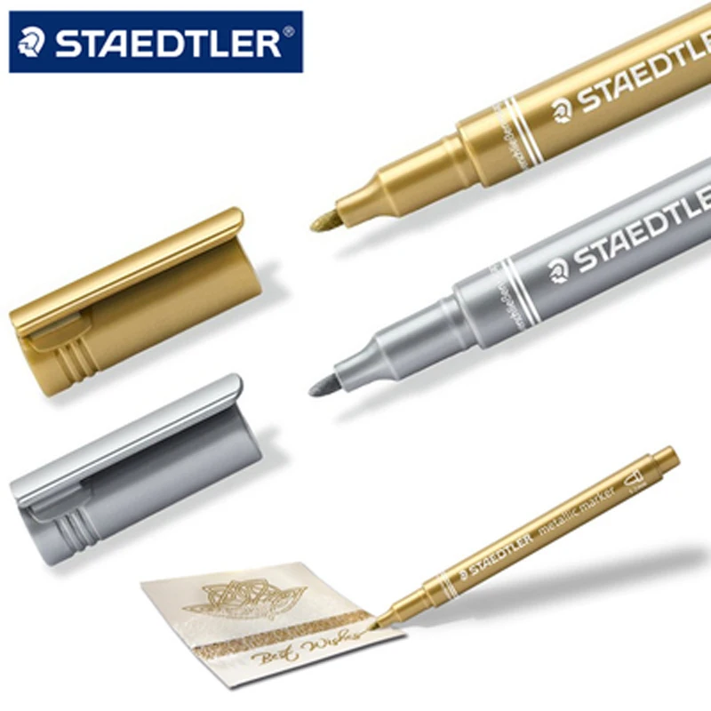 STAEDTLER 8323 Цветные Маркеры Ручка, канцелярские принадлежности для офиса школьные принадлежности быстросохнущие водонепроницаемые маркерные ручки металлик 5 цветов Набор