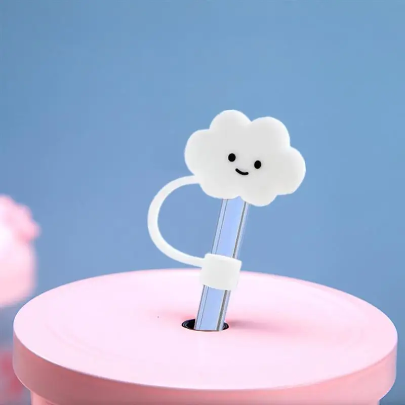 2pcs   Straw Plug Interesting Better Vivid Protector Caps Cloud Shape Straw Tips Cover Daily Supplies for Party