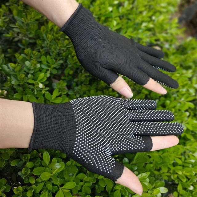 1 Pair Gloves for Winter Fishing Nylon Anti-slip Three Fingers Cut