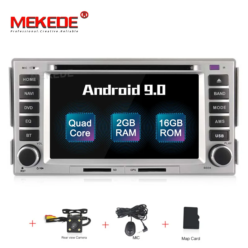 MEKEDE HD 2G+ 16G Android 9,0 автомобильный dvd-плеер для HYUNDAI SANTA FE 2006-2012 Мультимедиа gps навигация 2 Din Автомобильный Радио Аудио - Цвет: 16G CAMERA