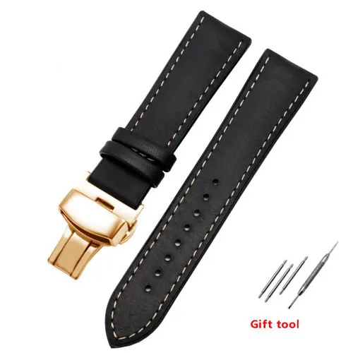 PEIYI 20 мм 22 мм кожаный+ Силиконовый ремешок для часов подходит для huawei Watch GT/Watch2 Pro/Classic/Honor Magic Quick Release - Цвет ремешка: mattblack rosegold A